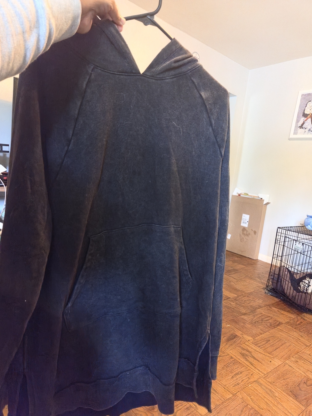 Women’s Black Hooded Dress - Casual Pullover